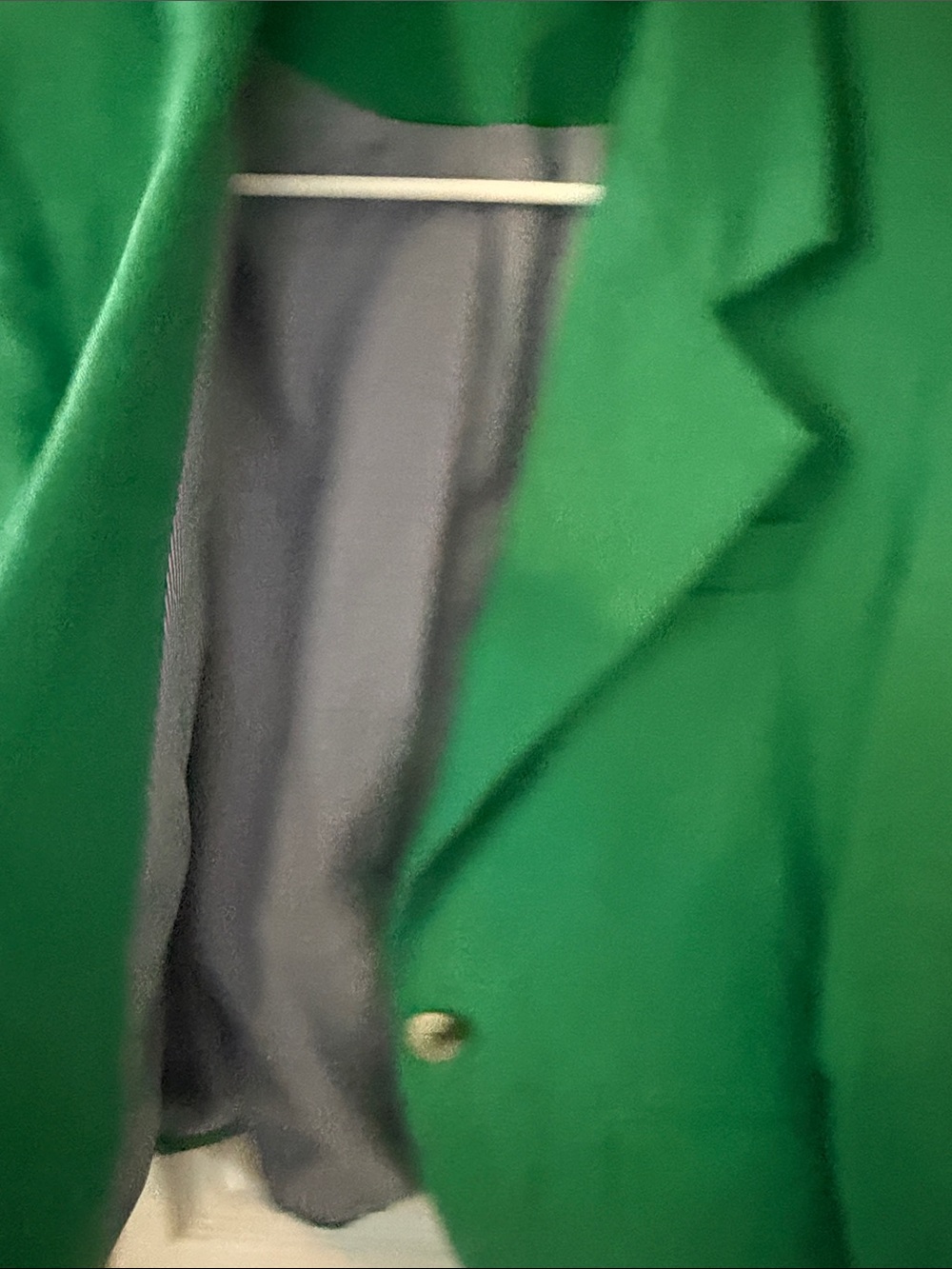 Women’s Green Single-Button Linen Blazer - Picture 7 of 9